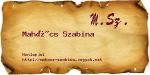 Mahács Szabina névjegykártya